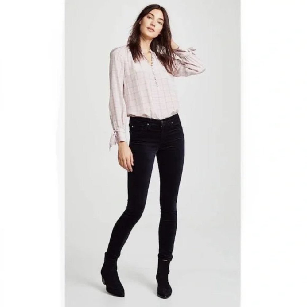 Adriano Goldschmied The Legging Super Skinny Black Velvet-Feel Jeans Size 27R